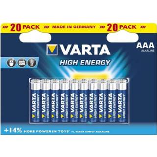 👉 Alkaline batterij 20 x AAA Varta batterijen - High Energy 4903 4008496628070