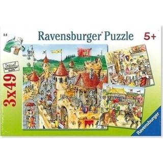 👉 Puzzel Ravensburger 3x49 stukjes Ridderkasteel