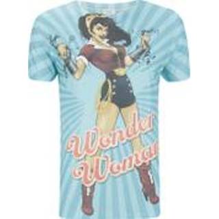 👉 DC Comics Bombshell Wonder Woman Heren T-Shirt -Blauw - XL - Blauw