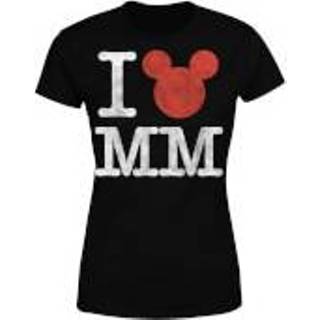 👉 Disney Mickey Mouse I Heart MM Dames T-shirt - Zwart - XL - Zwart