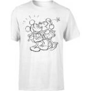 👉 Shirt t-shirts Mickey Mouse s Nie wit zwart Disney Kissing Sketch T-shirt - 5056185758569