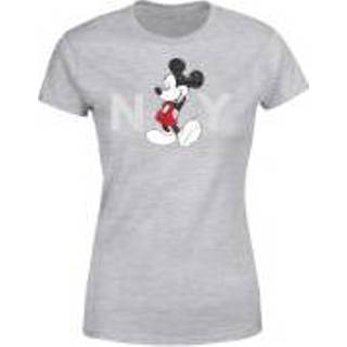 👉 Shirt Mickey Mouse s t-shirts vrouwen grijs Disney NY Dames T-shirt - 5056185761316