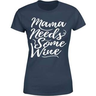 👉 Shirt t-shirts XXL vrouwen blauw Mama Needs Some Wine Women's T-Shirt - Navy 5060236282965