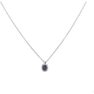 👉 Halsketting blauw witgoud saffier diamant vrouwen active glanzend TFT Collier En 0.05ct HSI 8718834539628