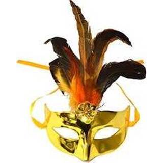 👉 Venetiaanse masker goud kunststof goudkleurig metallic 8718758686576