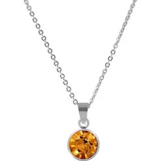👉 Halsketting oranje zilverkleurig CO88 Collection 8CN-10022 - Stalen collier met geboortesteen november | topaas 10 mm lengte 42 + 5 cm / 8718274328318