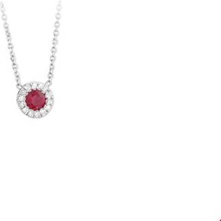 👉 Hals ketting diamant witgoud glanzend active vrouwen TFT Collier Robijn En 0.04 Ct. 42 cm 8718834349777