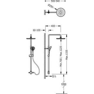 👉 Hoofddouche Barras Y Ducha Antikalk doucheset Ø 250 mm 161213 8429546425757