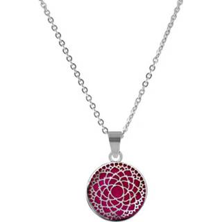 Glas staal vrouwen active roze CO88 Ketting Chakra Crown staal/glas 42-47 cm 8CN-26007 8719323287419