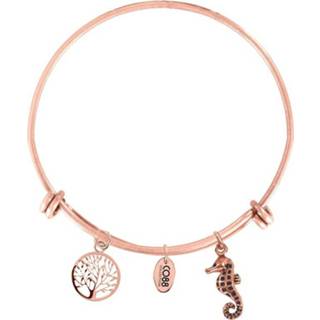 👉 CO88 Armband Bangle 'Little Angel' Levensboom/Zeepaard staal/rosé 8CB-18006