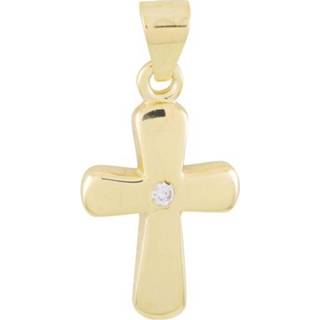 👉 Oorhanger Religious Gouden Hanger Kruisje 18 x 9 mm met briljant 246.0136.00 8712121596158