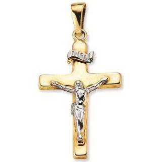 👉 Oorhanger bicolor Religious Gouden Hanger Kruisje 31 x 16 mm 246.0069.00 8712121406761