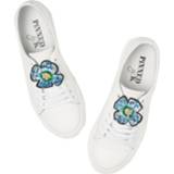 👉 Shoe blauw active PiNNED by K Blue Flower Candy Badge