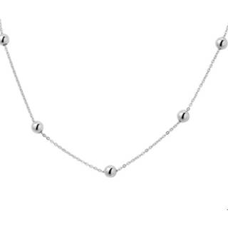 👉 Hals ketting witgoud glanzend active vrouwen zilverkleurig TFT Collier 5 X Schuifbol 1,0 mm 40 - 42 44 cm 8718834509782