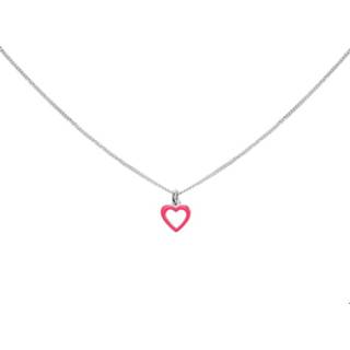 👉 Zilver gerhodineerd zilveren glanzend vrouwen active roze TFT Ketting Hart 1,2 mm 36 - 38 40 cm 8718834529964