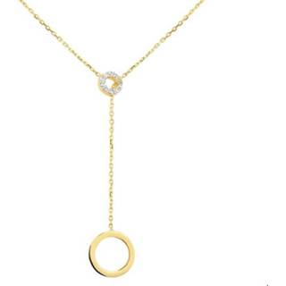 👉 Hals ketting geelgoud vrouwen active glanzend goudkleurig TFT Collier Rondjes Zirkonia 0,9 mm 44 - 47 cm 8718834533077