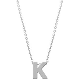 👉 CO88 Ketting met hanger Letter K staal/zilverkleurig 42-47 cm 8CN-11010