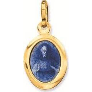 👉 Blauw gouden emaille Scapuliermedaille Religious 10 mm 247.0005.10 8712121236344