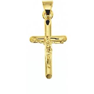 👉 Oorhanger Religious Gouden hanger kruisje 21 x 9.5 mm corpus 246.0070.00 8712121417774