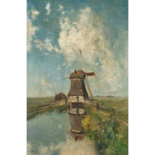 👉 Canvas schilderij Een molen aan poldervaart