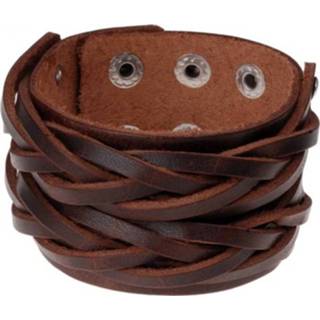 👉 Mannenarmband bruin leer mannen Leren armband ingesneden 8719481879181