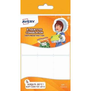 Etui wit Avery Family diepvriesetiketten, ft 6,5 x 3,3 cm, wit, ophangbare met 24 etiketten 5014702028816