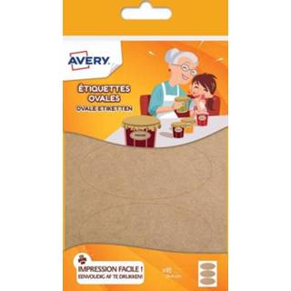 👉 Etiket Avery Family ovale etiketten, ft 4 x 9 cm, kraft, ophangbare etui met 18 etiketten 5014702028847