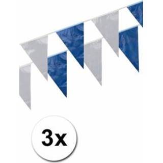 👉 Vlaggenlijn blauw wit Pakket met 3x en