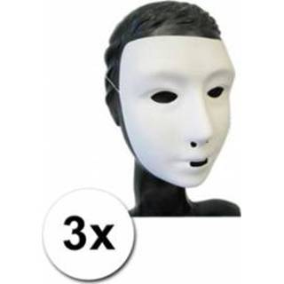 👉 Wit volwassenen 3x masker om zelf te beschilderen