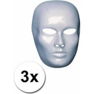 👉 Gezichtmasker wit volwassenen mannen Heren gezicht maskers 3 st