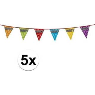 👉 Vlaggenlijn 5x Party holografisch 8 meter