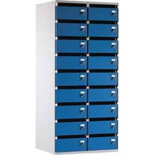 👉 Postkast grijs staal cilinderslot blauw kantoor meubilair - 4260/4266/4290/4299