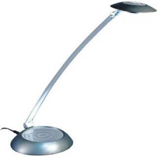 👉 Bureaulamp grijs metaal LED op sokkel kantoor meubilair ABS antraciet Forever 3131130360249