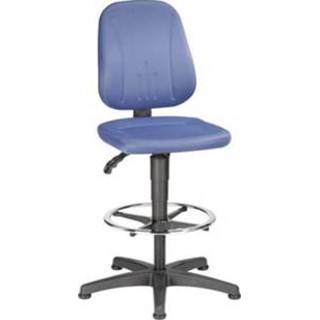 👉 Blauw m1 kunststof kantoor meubilair stof stoeldoppen Hoge werkplaatsstoel Bimos Unitec