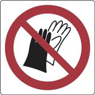👉 Verbodsbord aluminium vierkant verbod kantoor - Handschoenen niet toegestaan 8024814354892