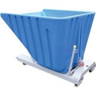 👉 Sokkel blauw polyethyleen gegalvaniseerd frame op staander kantoor meubilair Kiepcontainer van - GMG of wieltjes 635 l