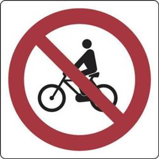👉 Verbodsbord aluminium vierkant verbod kantoor - Verboden voor fietsers 8024814125751