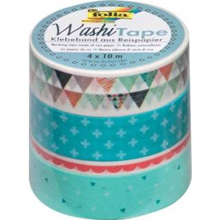 👉 Pastel Folia washi tape pastel, pak met 4 stuks in geassorteerde kleuren 4001868089738