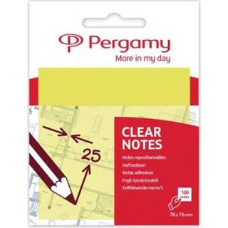 👉 Transparante geel Pergamy notes, ft 76 x mm, 50 vel, 8435506922969