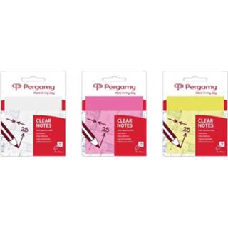 👉 Transparante roze Pergamy notes, ft 76 x mm, 50 vel, 8435506922983