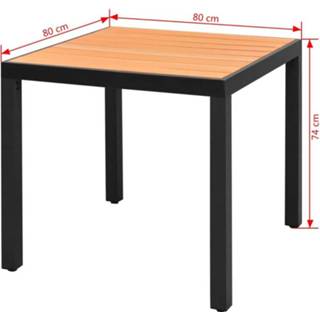 👉 Terrastafel bruin active WPC aluminium VidaXL Tuintafel 80x80x74 cm HKC 8718475503989