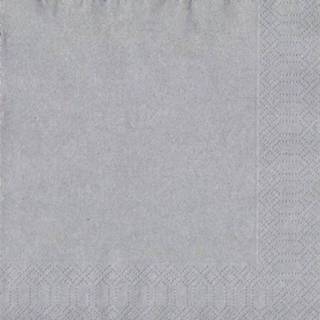 👉 Servet papier active zilver zilverkleurige servetten 33 x cm