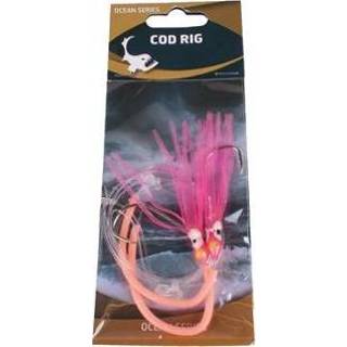 👉 Roze enveloppe Raven Cod Rig Pink Luminous 2-Hooks | Maat 5/0