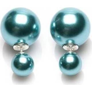 👉 Oorbel donkergroen Double Dots Oorbellen Metalic Green Pearl 11027