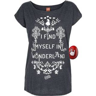 👉 Shirt grijs gemleerd XXL vrouwen gemêleerd meisjes Alice in Wonderland I Find Myself Girls 4044583479866