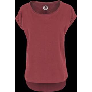 Shirt bordeaux vrouwen meisjes R.E.D. by EMP Long Back Shaped Slub Tee Girls 4031417867456