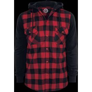 👉 Overhemd zwart rood zwart-rood XL male R.E.D. by EMP Hooded Checked Flannel 4053838189979