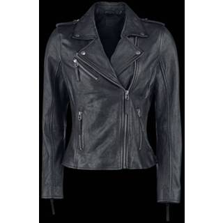 👉 Zwart leather XL vrouwen meisjes Black Premium by EMP Skull Jacket Girls jas 4047355649764