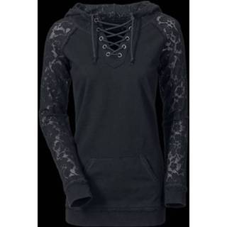 👉 Shirt zwart XL vrouwen meisjes Gothicana by EMP Lace Sleeve Girls trui met capuchon 4031417109297