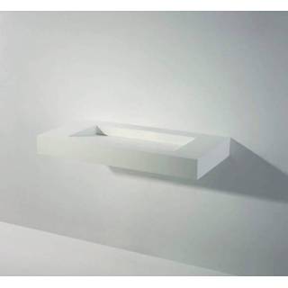 👉 Wastafel wit Mat solid surface rechthoekig Ideavit Solidsquare 90x46 cm zonder kraangat